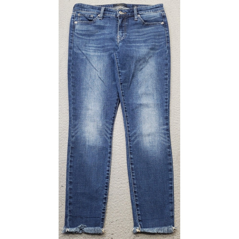 Lucky Brand Ava Skinny Ankle Jeans Womens 6/28 Blue Denim Frayed Hem 5-Pocket